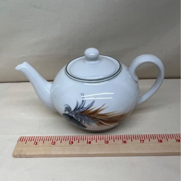 Limoges Patrick Frey Paris Plumes & Ferrieres Porcelain Tea Pot - Picture 5 of 7